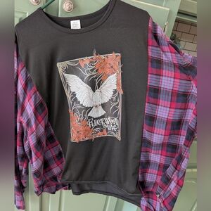 Fleetwood Mac Upcycled Plaid Shirt Hand Crafted